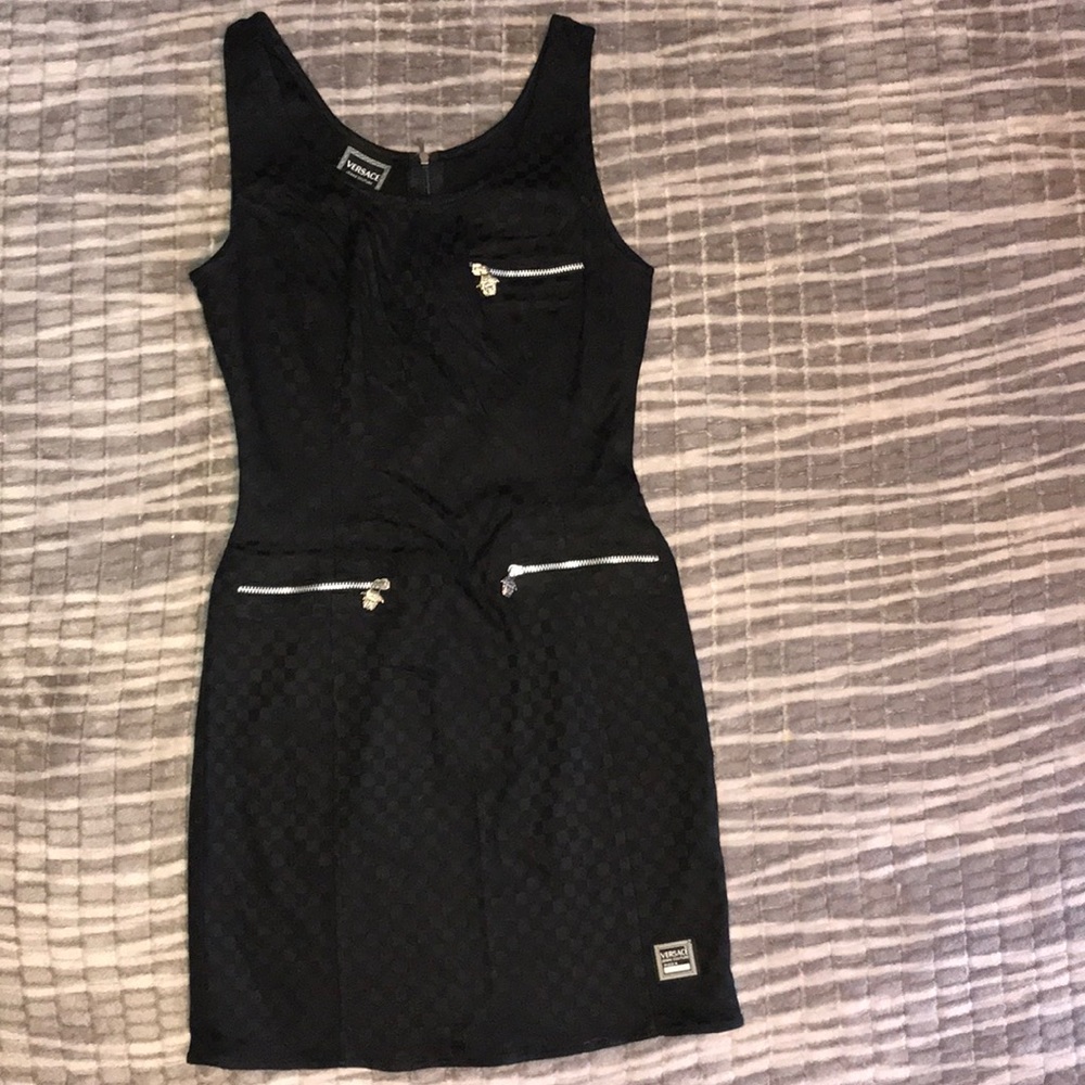 VINTAGE VERSACE BLACK MIDI DRESS!